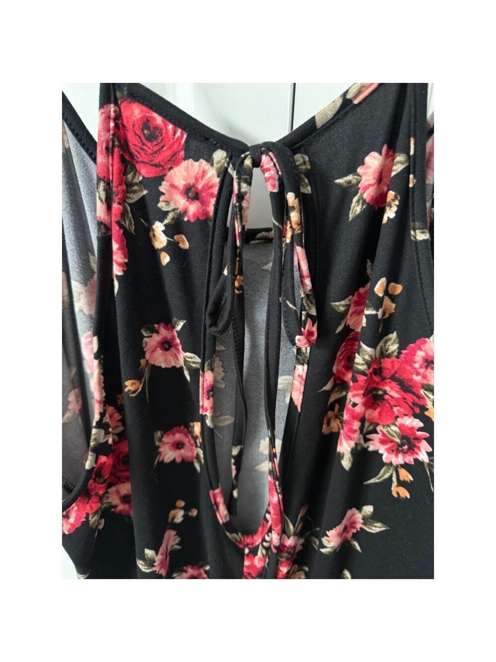 White Birch Black Pink Floral Romper S - Picture 5 of 5